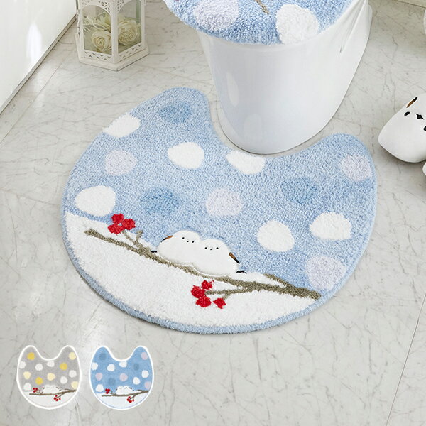 【P5倍！14日10時-16日23:59】トイレマット【単品】／シマエナガちゃん｜姫系 かわいい クラシック ガーリー アンティーク風 ロリータ