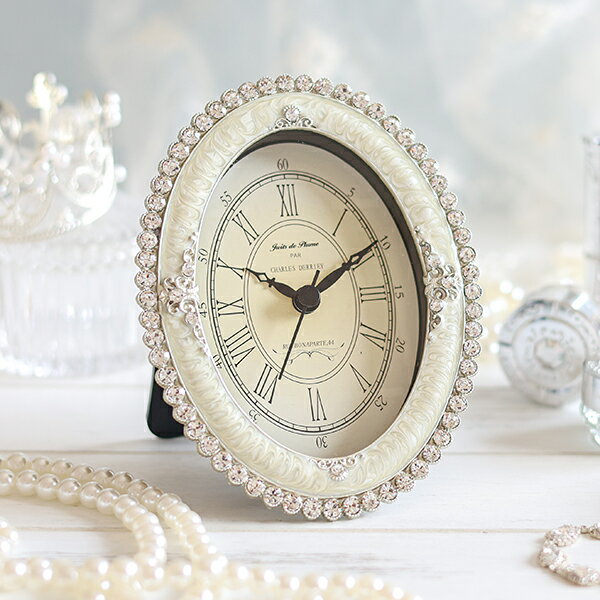 【P5倍！30日0時-10/1 23:59】マリアージュテーブルクロック（パールオーバル）