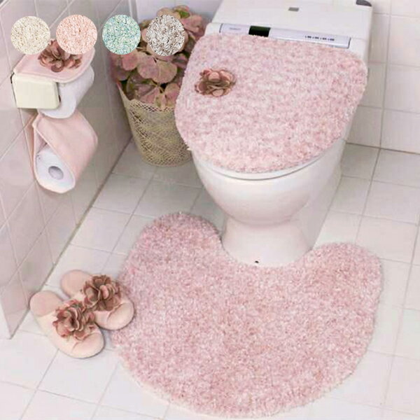 楽天市場 サラふわトイレマットセット マット 洗浄ふたカバー ピンク ロマンティックプリンセス
