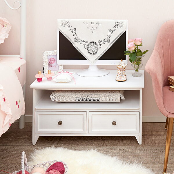 【直送】【リニューアル】アンティーク風チェスト（テレビ台小）｜姫系 かわいい クラシック ガーリー ..