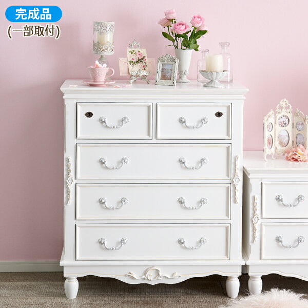 乐天商城 - 【お買い物マラソンポイント5倍♪　4/24 20:00-4/27 9:59 】【直送】アンティーク風チェスト（小）/Soleil(ソレイユ)｜姫系 かわいい ロマプリ クラシック ガーリー アンティーク風 ロリータ 新生活