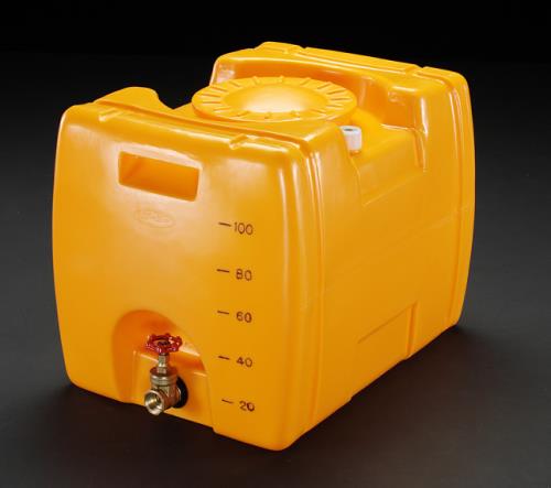 【9/1はP2倍】エスコ(ESCO) 100L ポリエチレン給水容器(バルブ付) EA991AB-1