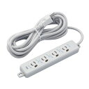 【9/10はP2倍!】エスコ(ESCO) AC125V/15Ax 5m タップ(4口・抜け止・アース付) EA815GK-45