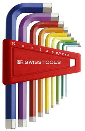 【4/25はP2倍】PB SWISS TOOLS レインボー六角棒レンチセット(パック入) 210HC-10RB