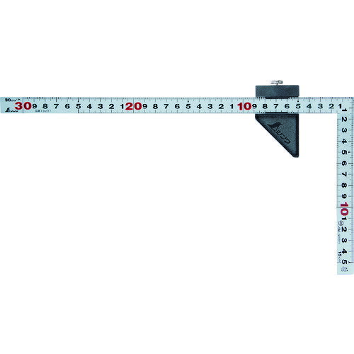 シンワ測定 曲尺平ぴた シルバー 30cm 表裏同目 ストッパー付 JIS 12438