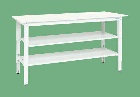 【直送】サカエ(SAKAE) 軽量高さ調整作業台（抗菌・抗ウイルス天板・中棚中板付） TKK8-096VPWT2(4)