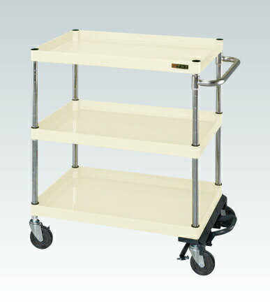 【11/20はP2倍】【直送】サカエ(SAKAE) CSパールワゴン(中量タイプ・フットブレーキ付) CSP-6083BRI