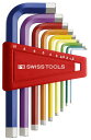 【4/25はP3倍】PB SWISS TOOL レインボー六角棒レンチセット(パック無) 9本組 210H-10RB