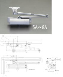 【5/1最大P5倍・400円クーポン】エスコ(ESCO) 85kg以下 ドアクローザー(パラレル型/シルバー) EA951LD-8A