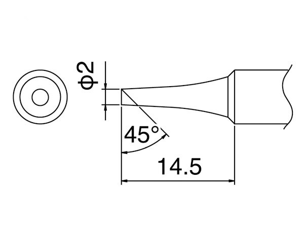 【11/1はP3倍! 400円クーポン】【メール便対応】白光(HAKKO) こて先 2C型 面のみ T18-CF2