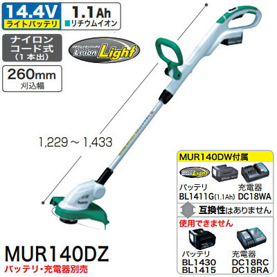 6/1P5ܡ400ߥݥۥޥ(makita) ż𴢵(ХåƥꡦŴʤ) 14.4V MUR140DZ