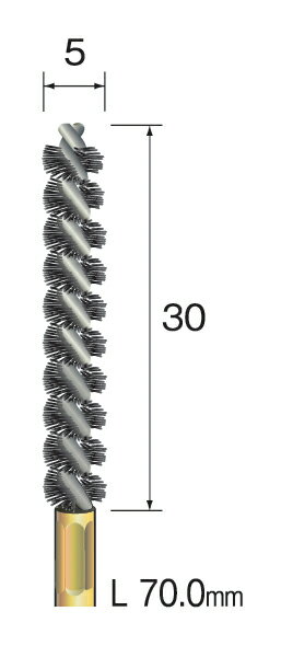 ミニター(MINITOR) スパイラルホールブラシ 真鍮 φ5 FD2209
