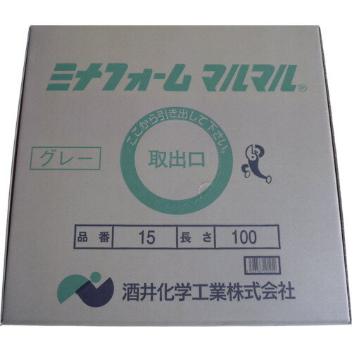 酒井化学 弾性シーラントバックアップ材 ミナフォームマルマル #15 15mmφ×100m グレー MM-15G