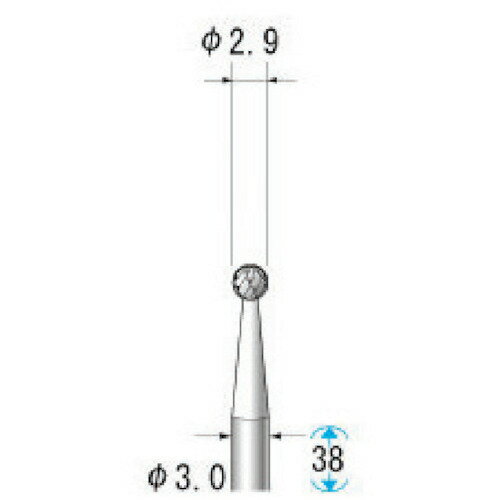 【メール便対応】ナカニシ 超硬アロイカッター 球(オール超硬) 刃径3.0mm 刃長2.8mm 24611