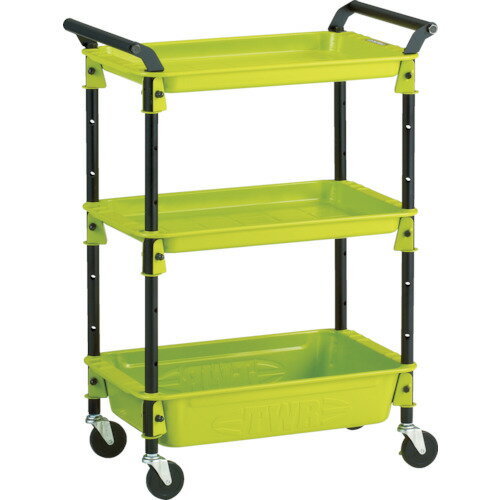 【3/5はP3倍! 400円クーポン】TRUSCO(トラスコ) ツールワゴンロイヤル654×361×887深1浅2 黄緑 TWR-221-GR