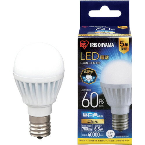 IRIS(アイリスオーヤマ) LED電球 E17広配光タイプ 60形相当 昼白色 760lm LDA7N-G-E17-6T6