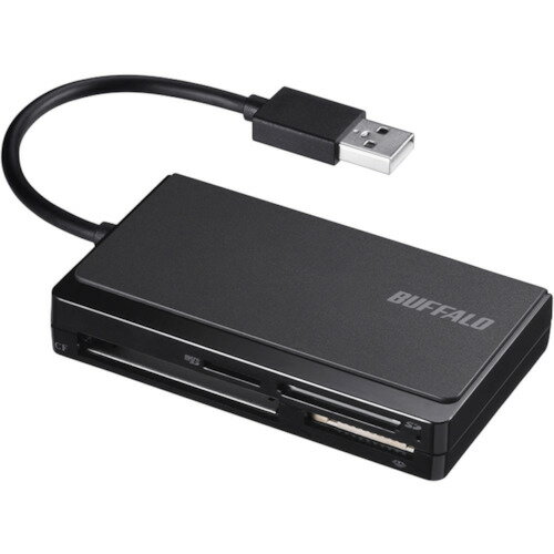 BUFFALO(バッファロー) USB2.0 マルチカードリーダー ケーブル収納モデル ブラック BSCR300U2BK