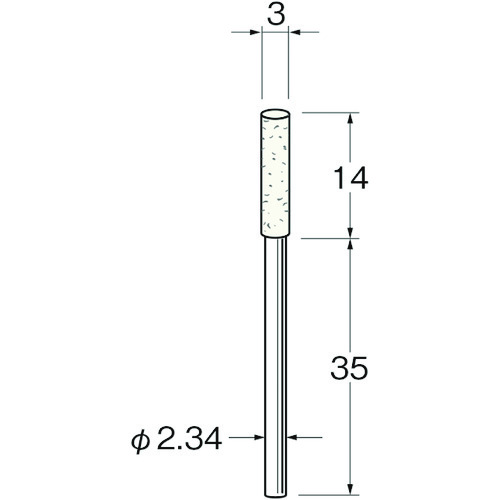 メール便対応 Leutor(リューター) 軸付フェルトバフ外径(mm)：3軸長(mm)：35 F1203