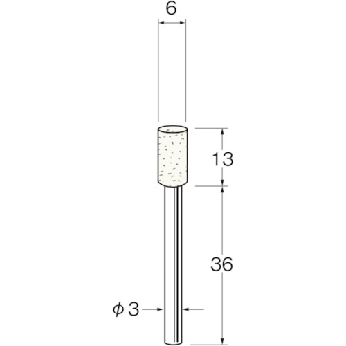 メール便対応 Leutor(リューター) 軸付フェルトバフ外径(mm)：6 F3106