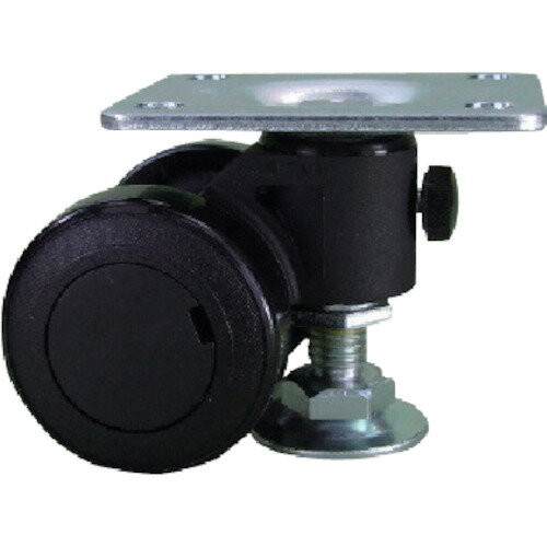 【2/1はP3倍! 400円クーポン】パーツ精工 キャスパッド プレート式双輪キャスターナイロン車 荷重58.8 黒 CAPF50B