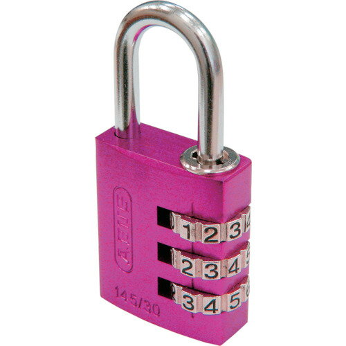 【メール便対応】ABUS(アバス) ナンバー可変式南京錠 145-30 ピンク 145-30-PI