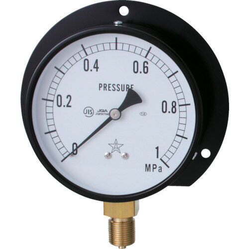 右下精器 一般圧力計(B枠立型・φ100) 圧力レンジ0~1.00MPa G421-211-M-1MP 1