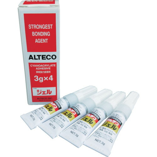 ALTECO(アルテコ) 業務用 瞬間接着剤 ジェル 3g×4本入り (ゼリー状) GEL-3G