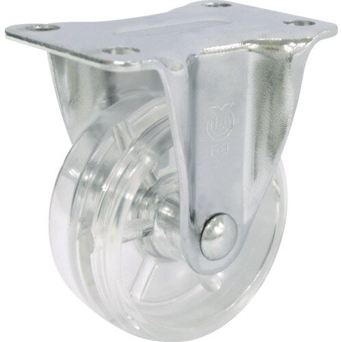 ユーエイキャスター スケルトンキャスター固定車 50径ポリカーボネート車(透明) GR-50PC