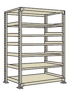 【12/1はP3倍】【直送】サカエ(SAKAE) 軽中量棚NDW型（150kg／段・単体・7段タイプ） NDW-3717