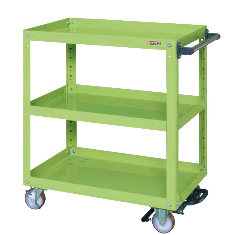 【11/20はP2倍】【直送】サカエ(SAKAE) スーパーワゴン(フットブレーキ付) EMR-150BRNU ツールワゴン ..