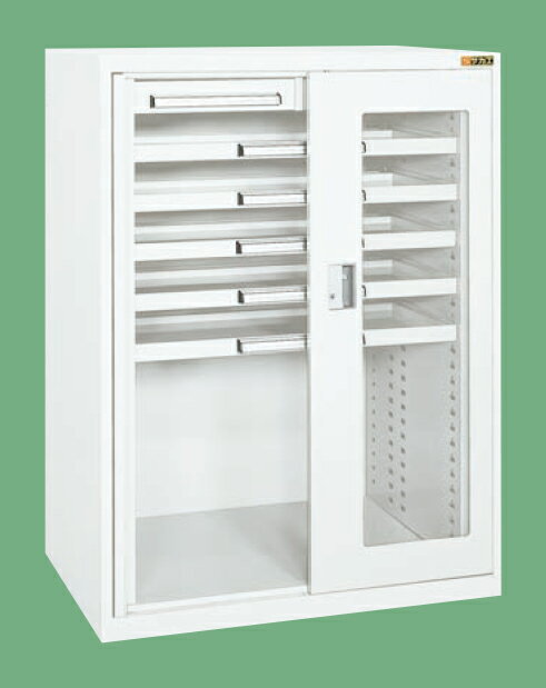 【11/25はP3倍】【直送】サカエ(SAKAE) ミニ工具室(横ケント式)アクリル扉タイプ K-K1021AW