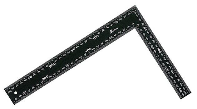 シンワ測定 フラットスコヤ 黒色 30×20cm 白目盛 62359