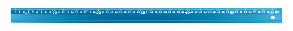 シンワ測定 アルミ直尺 アル助 60cm シャイニングブルー 65434