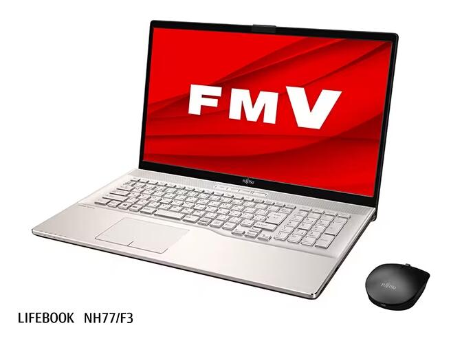 富士通 FUJITSU FMVN77F3G [ノートパソコン/FMV LIFEBOOK NHシリーズ/17.3型ワイド/Ryzen 7/メモリ 8GB/SSD 512GB/Windows 11 Home/Office Home ＆ Business 2021/シャンパンゴールド]※送料無料