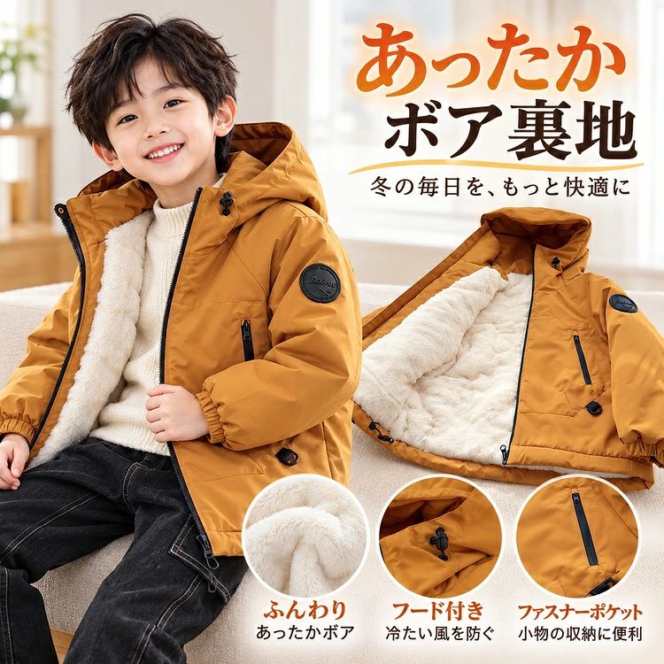 トレンチコート男の子裏起毛キッズア...