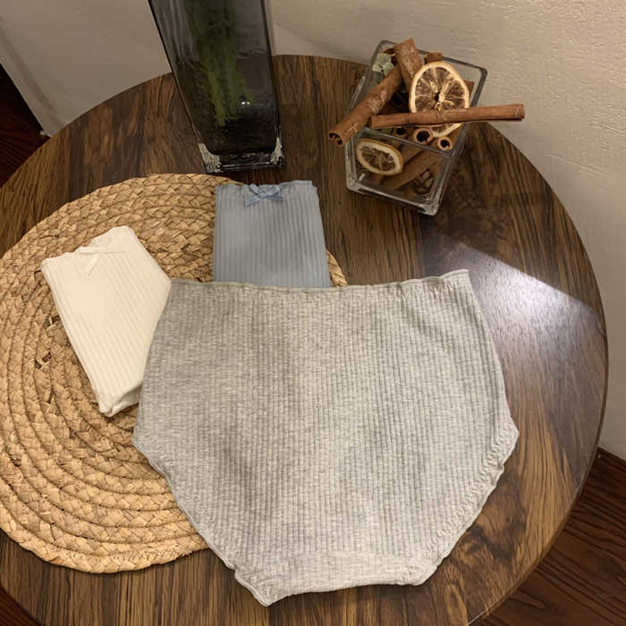 送料無料 3枚セットでお得♪ショーツ 3色3枚セット 福袋 ハイウエスト ショーツ レディース 下着 ストレスフリー シンプル マタニティ コットン 快適 無地 アンダーウェア スタンダード グレー ブルー ホワイト 綿 3