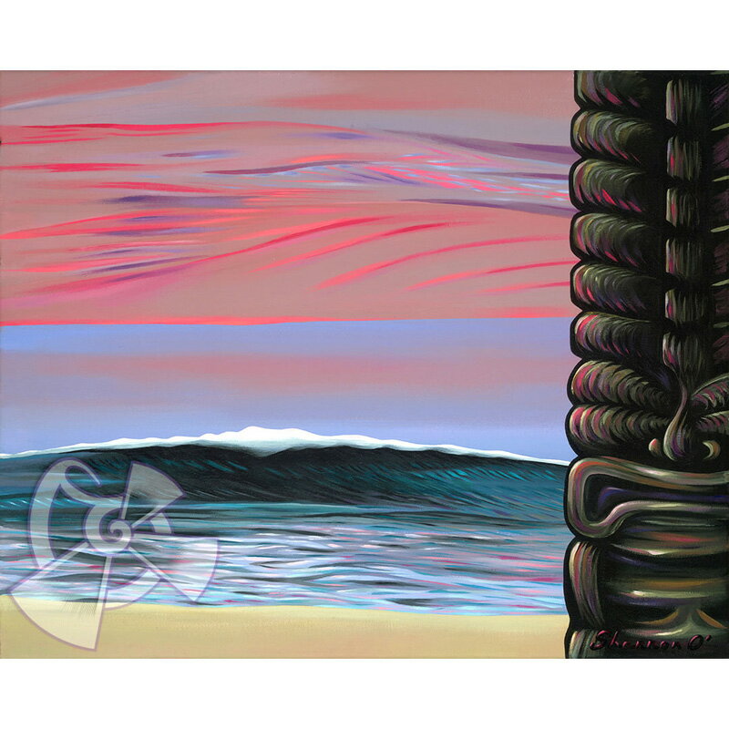 ハワイのサーフアート絵画 Clean Slider （8" x 10"） by Shannon O'Connell