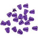 クラフトパーツ プラスチック 花材 クラウン フラワー パーツ 紫 20個1セット