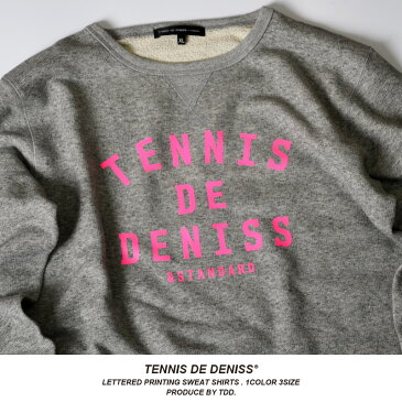 トレーナー ブランド メンズ TENNIS DE DENISS スウェットトレーナー 春 春物 春服| メンズトレーナー スウェットトレーナー クルーネック ロゴ ロゴトレーナー 長袖トレーナー プルオーバー 長袖 おしゃれ ピンク スウエット シンプル ダンス トップス スエットトレーナー