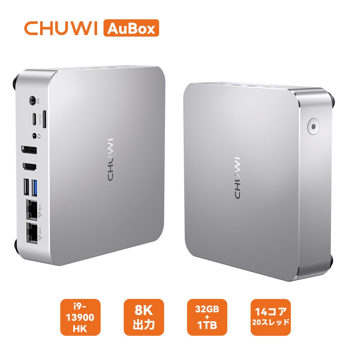 【3倍P＋クーポン後81918円】CHUWI ミニPC Windows11 Pro ミニパソコン デスクトップパソコン Core i9-13900HK 第13世代 14コア20スレッド 最大5.4GHz 高性能 小型デスクトップPC 32GB+1TB 4画面出力 8K対応 HDMI2.1 2.5GLAN コスパ最強 AuBox