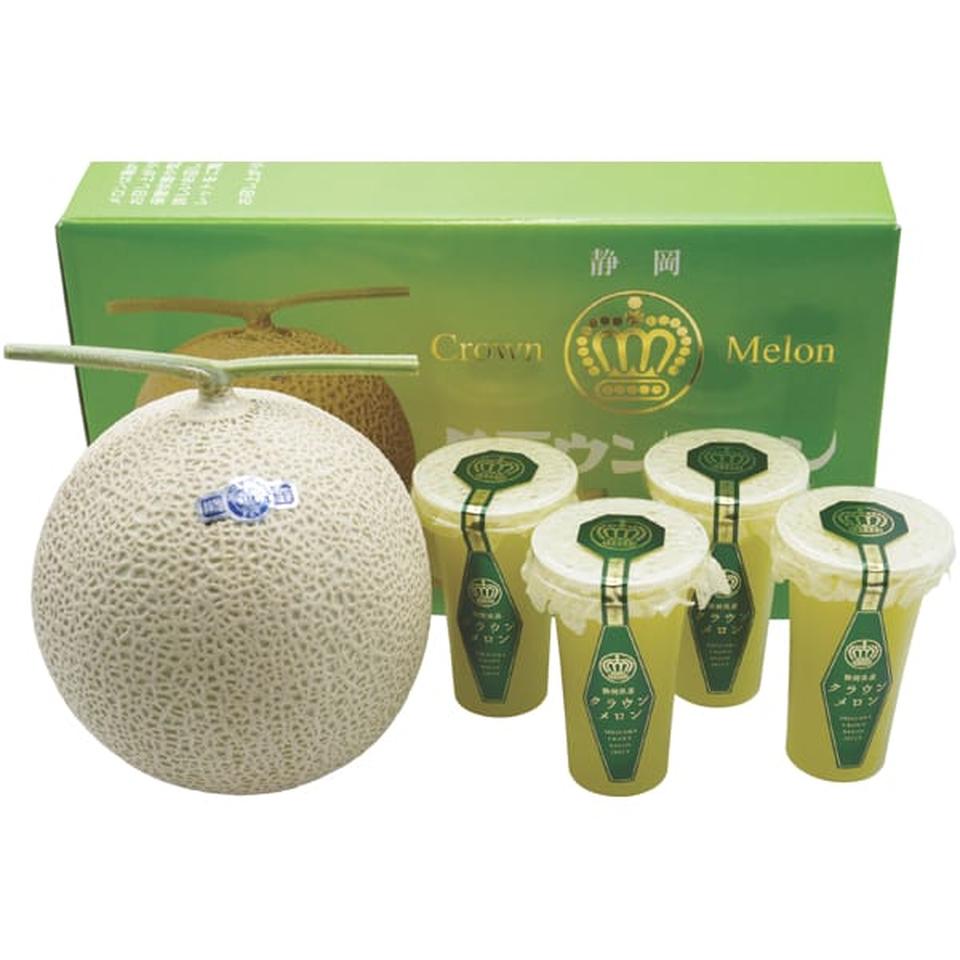 【父の日】静岡県産静岡クラウンメロン＆メロンゼリー詰合せ 父の日 ギフト プレゼント 贈答 メロン スイーツ 詰合せのサムネイル
