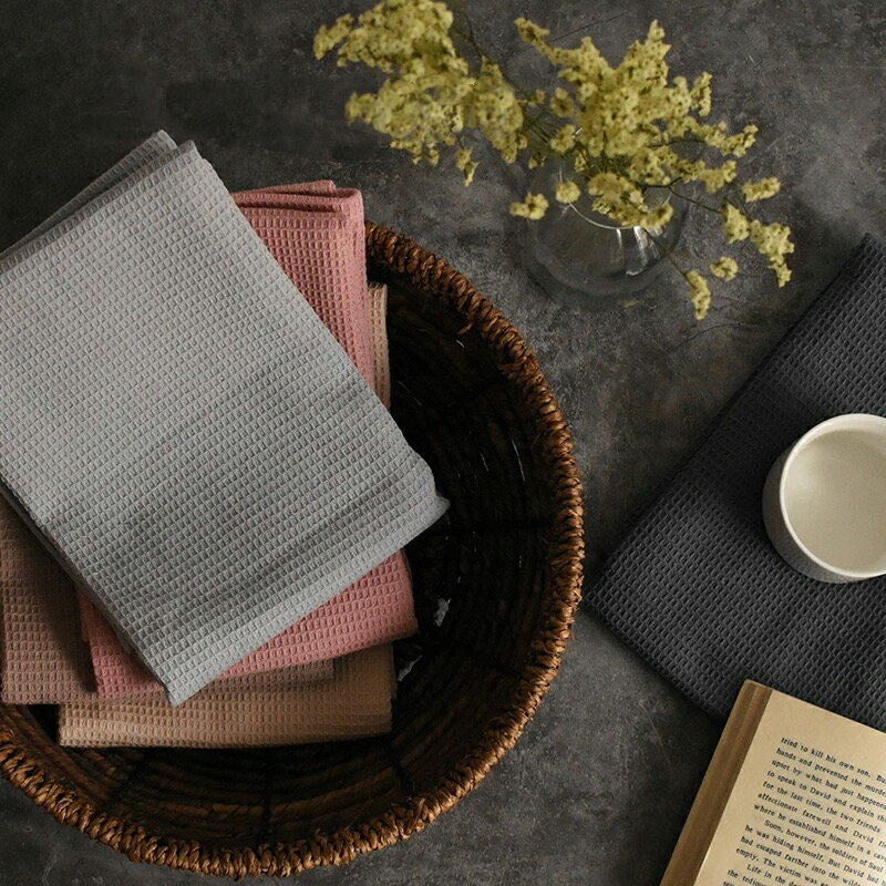 『人気ワッフルタイプ』【クーポン対象商品】ティータオル キッチンタオル 綿 部屋干し 消臭 　収納