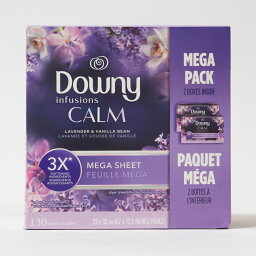 ダウニー 柔軟剤シート ラベンダー ＆ バニラ メガシート 130枚入り 大きめサイズ Downy 静電気防止 乾燥機用 ふんわり 仕上げ剤 ドライヤー 柔軟 シート 大容量 並行輸入品