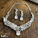 【2090円→1881円 14日まで】結婚式 アクセサリー ネックレス シルバーネックレス ピアス セット ビジュー 韓国 フォーマル オケージョン お呼ばれ ...