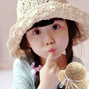 乐天商城 - 「メール便送料無料」麦わら帽子 キッズ　子ども 女の子 日よけ つば広 ハット UVカット　53cm 夏 春　夏【05P03Dec16】