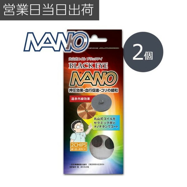 丸山式コイル ブラックアイナノ 2個入 電磁波防止 電磁波対策 一般医療機器 押圧効果 血行促進 コリの緩和 電磁波カット 電磁波ブロッカー