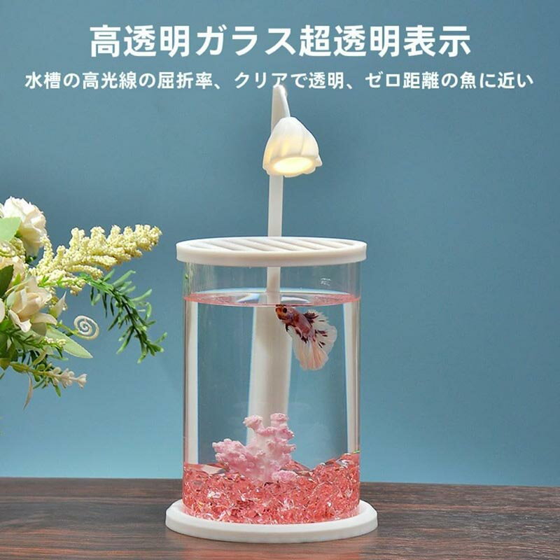 水槽セット 金魚鉢 金魚 飼育 アクアリウム 容器 透明 熱帯魚 メダカ 家庭用金魚鉢 おしゃれ 水族館 インテリア 透明ガラスボトル 室内アイテム 装飾的な 家庭 応接室 営業所 小型水槽 癒し水景 LEDライト付 初心者にやさしい 卓上小型水槽 3