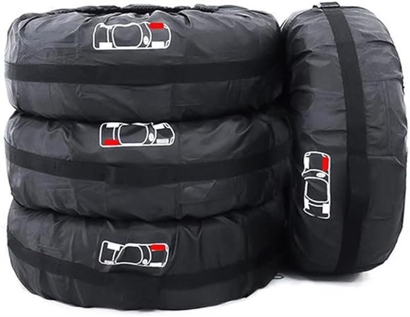 タイヤカバー 車用 タイヤ 収納袋 防水 防塵 紫外線 劣化防止 210D 420D 厚手 タイヤトート 取手付き 持ち運び便利 2本セット