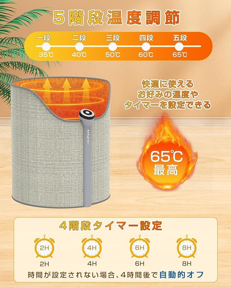 パネルヒーター 足元 デスク ヒーター 筒型 足温器 オフィス 冷え対策 暖房器具 遠赤外線ヒーター フットヒーター 過熱保護 転倒オフ 5段階温度設定 収納便利 寒さ対策 ヒーター 足温器 4段階時間設定 電気ヒーター 無風静音 小型ヒーター 年寄り/勉強/会社 プレゼント