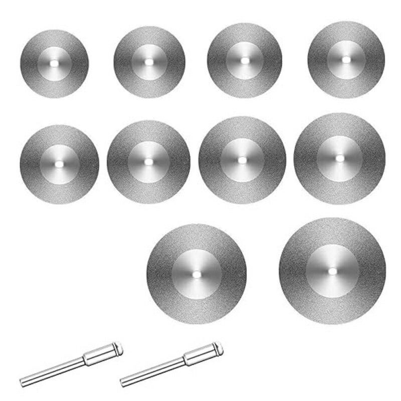 丸穴ミニダイヤモンドカッター 10枚入 【直径16mm-60mm】+3mm軸×2本 ダイヤモンドカッティングディス..